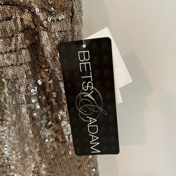 Brand new with tags Betsy and Adam sequined metallic gold shift dress size 14 - Picture 4 of 5